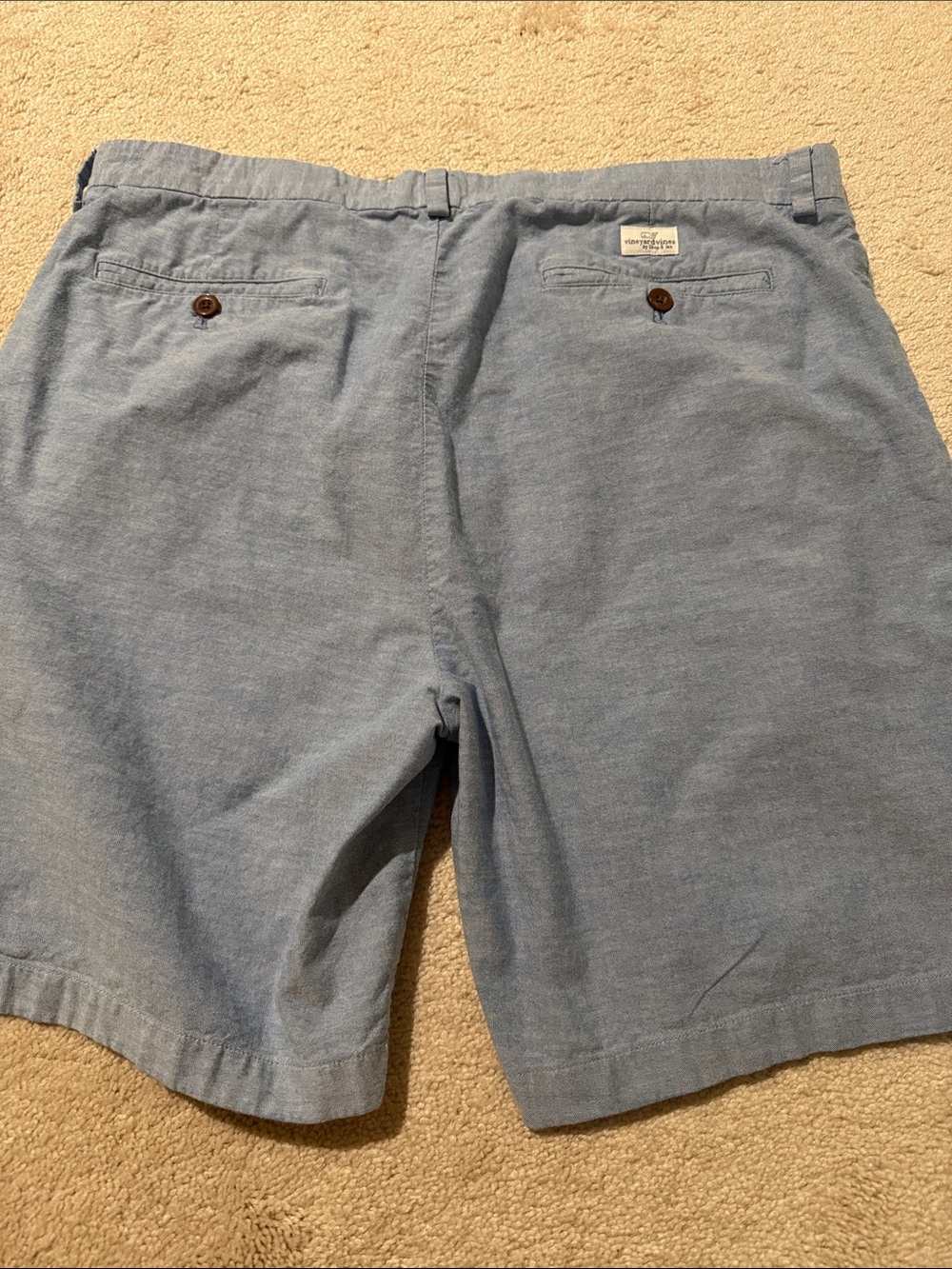 Vineyard Vines Men's Flat-Front Shorts — Heathered Blue - Picture 7 of 7